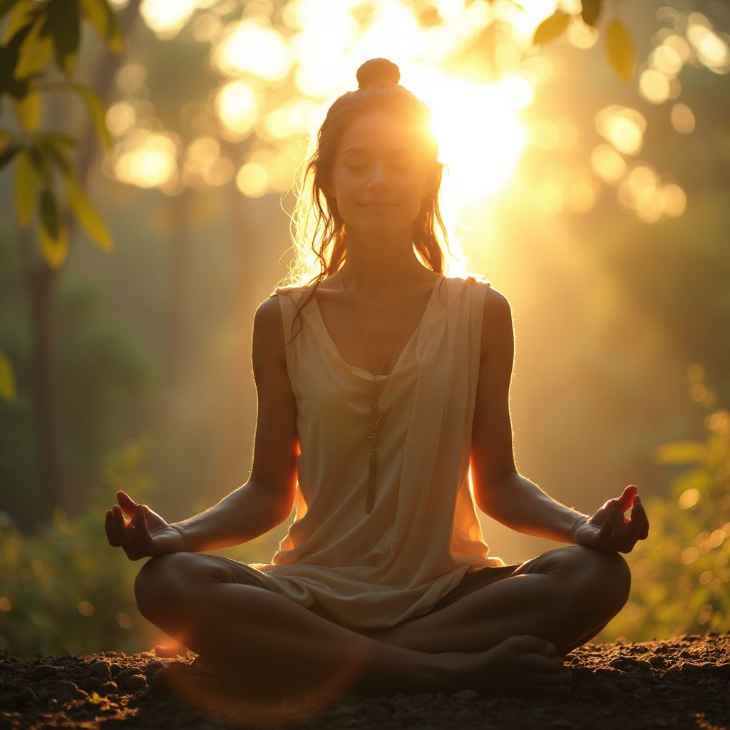 Spiritual seeker in meditation