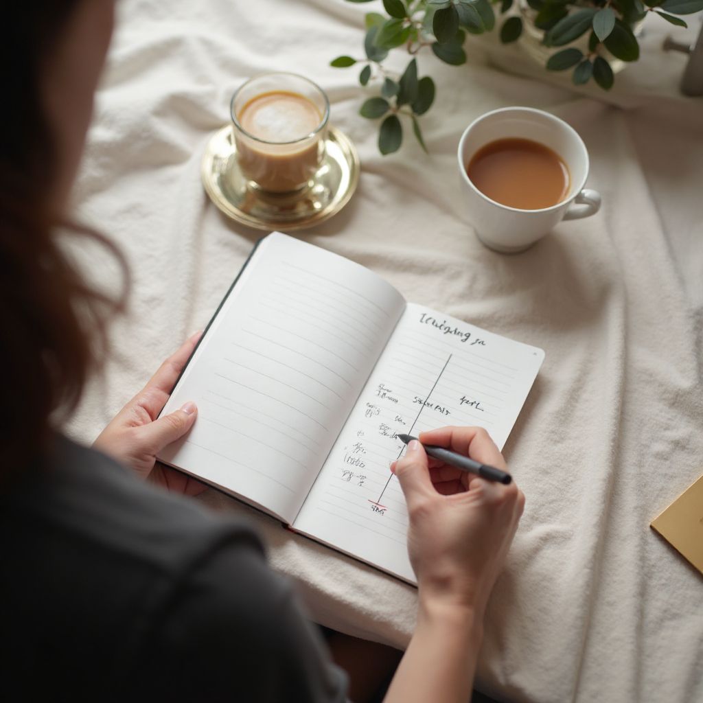 Person journaling their habits and progress
