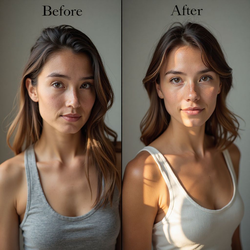 Before and after transformation journey